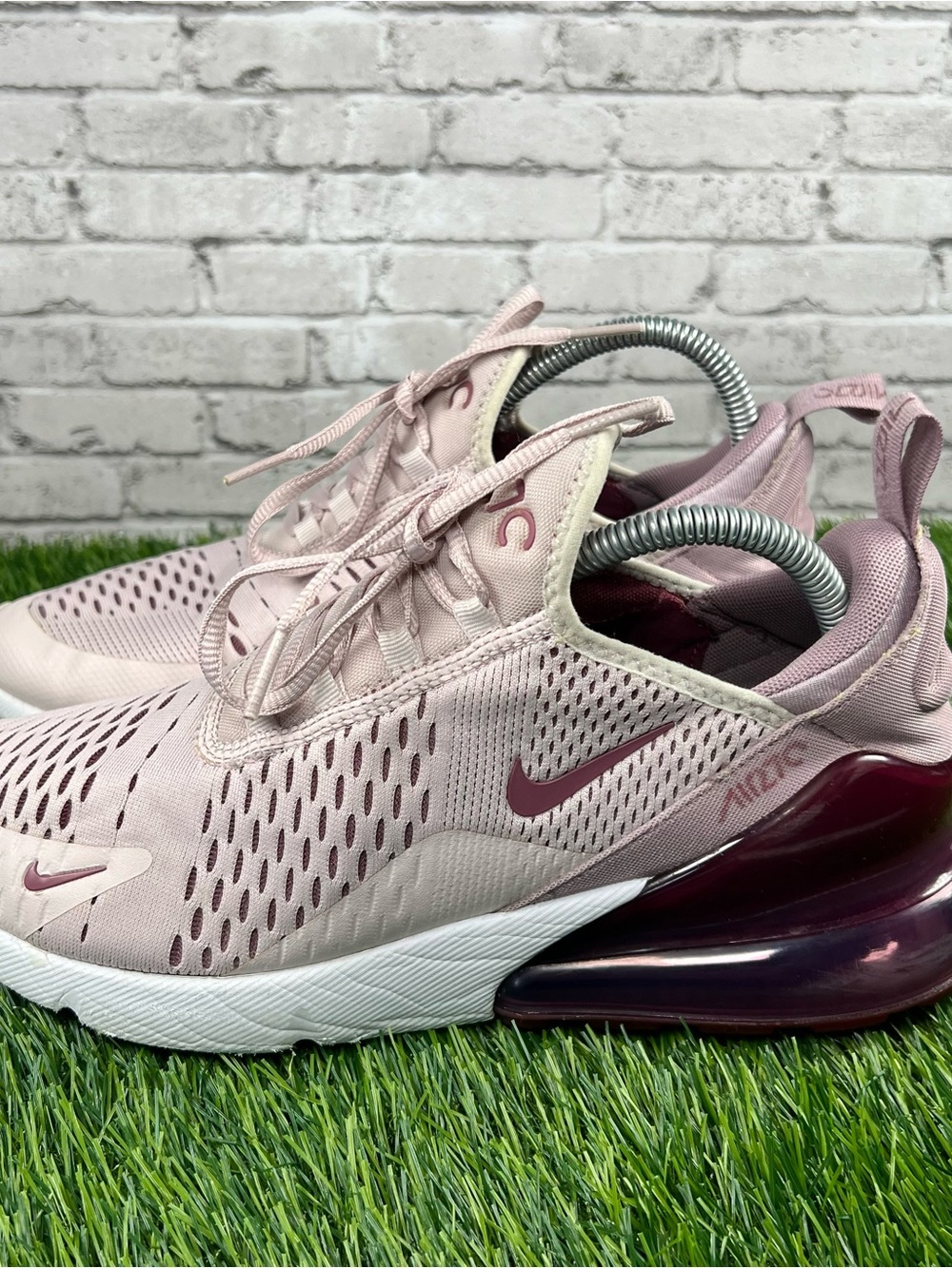Nike Air Max 270 Womens Running Shoes Sz 10 Barely Rose Pink Wine